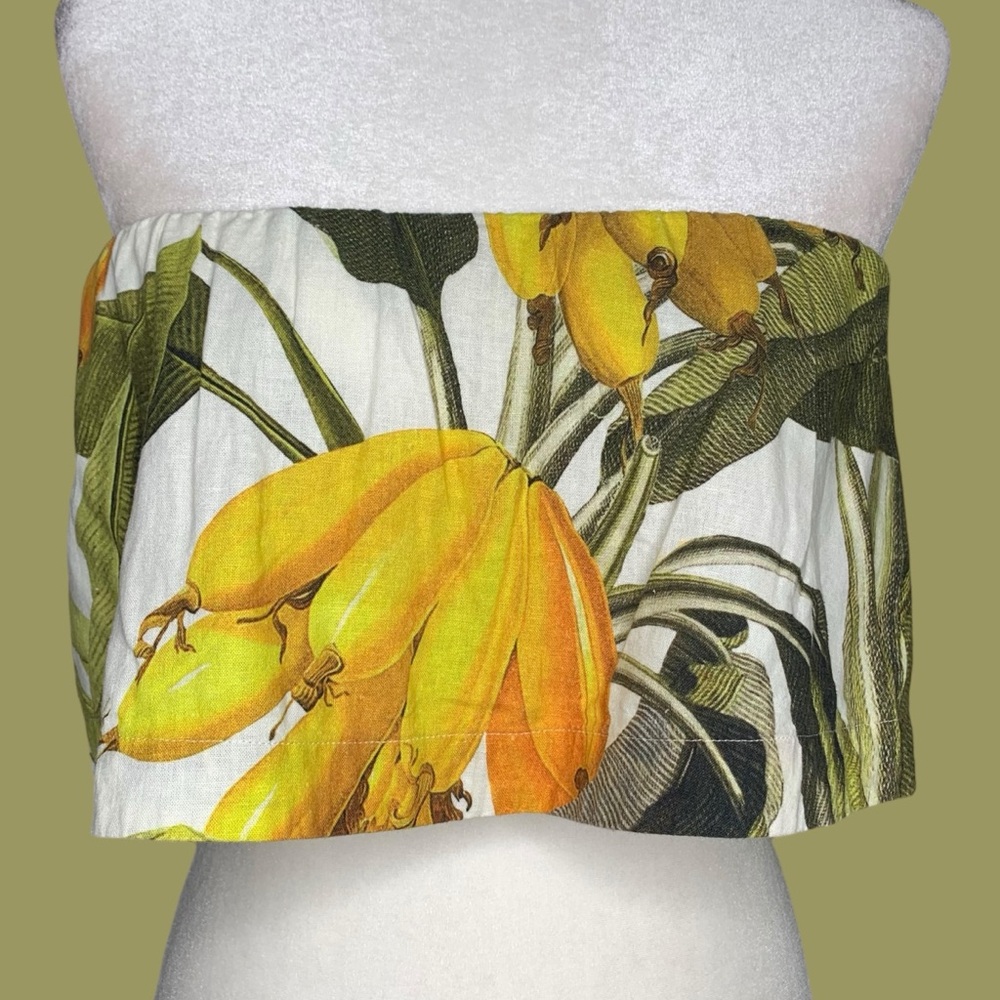 Farm Rio Banana Palm Leaf Crop Top Medium